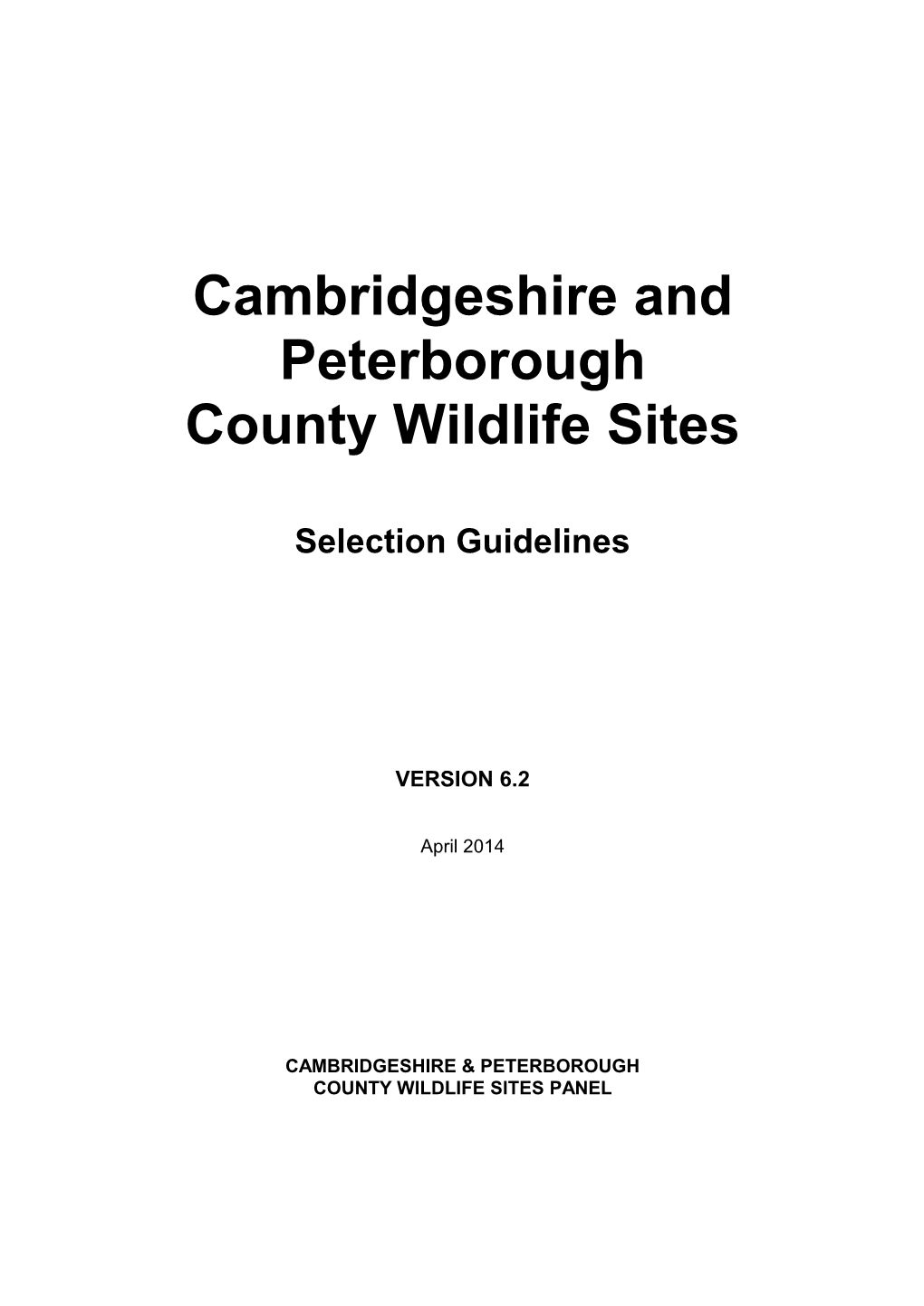 Cambridgeshire and Peterborough County Wildlife Sites