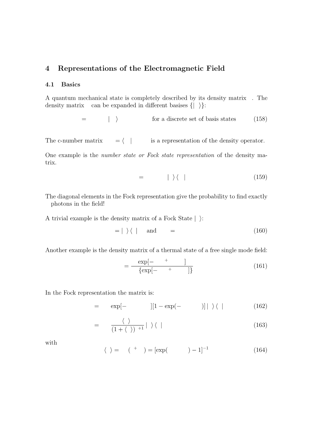 4 Representations of the Electromagnetic Field