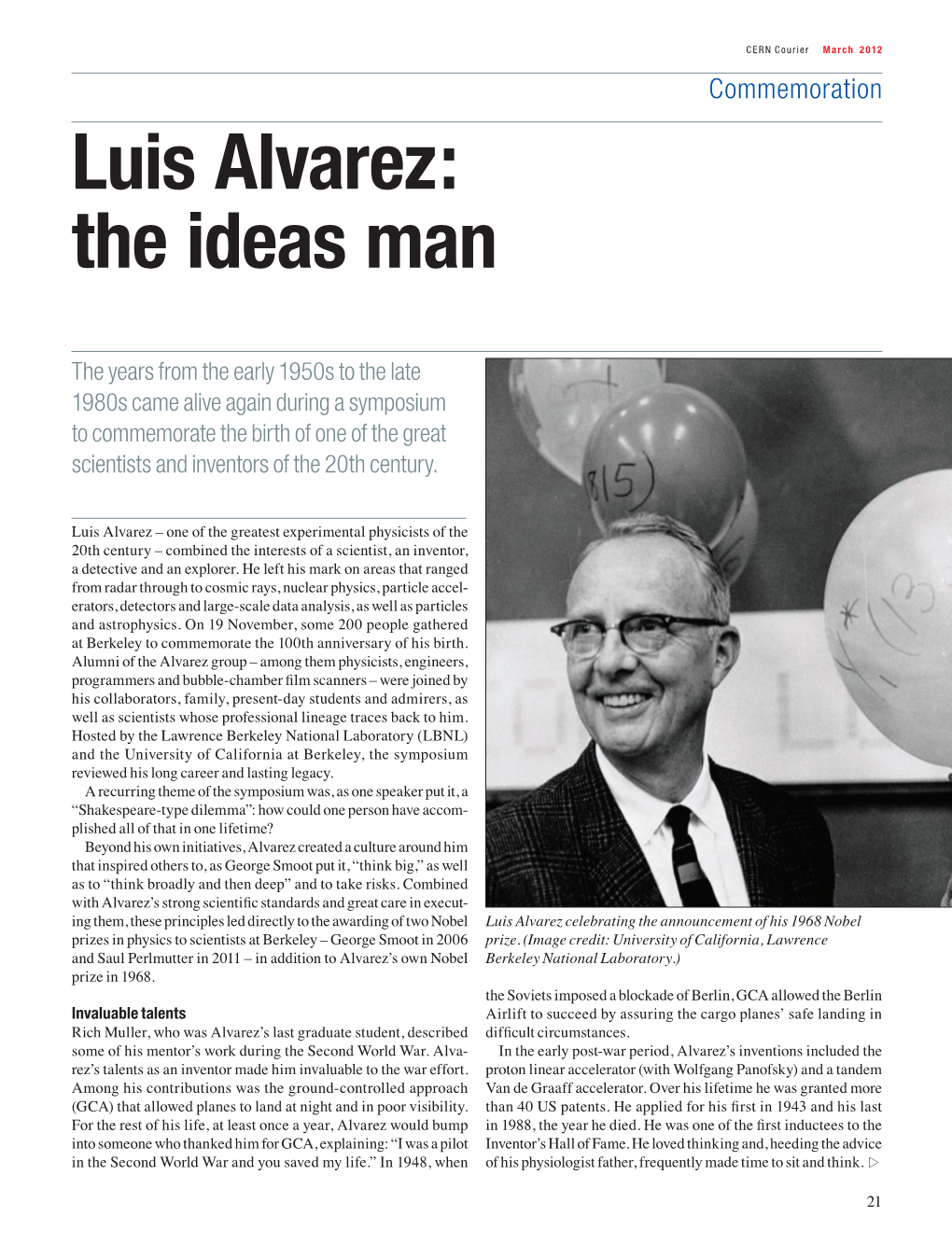 Luis Alvarez: the Ideas Man