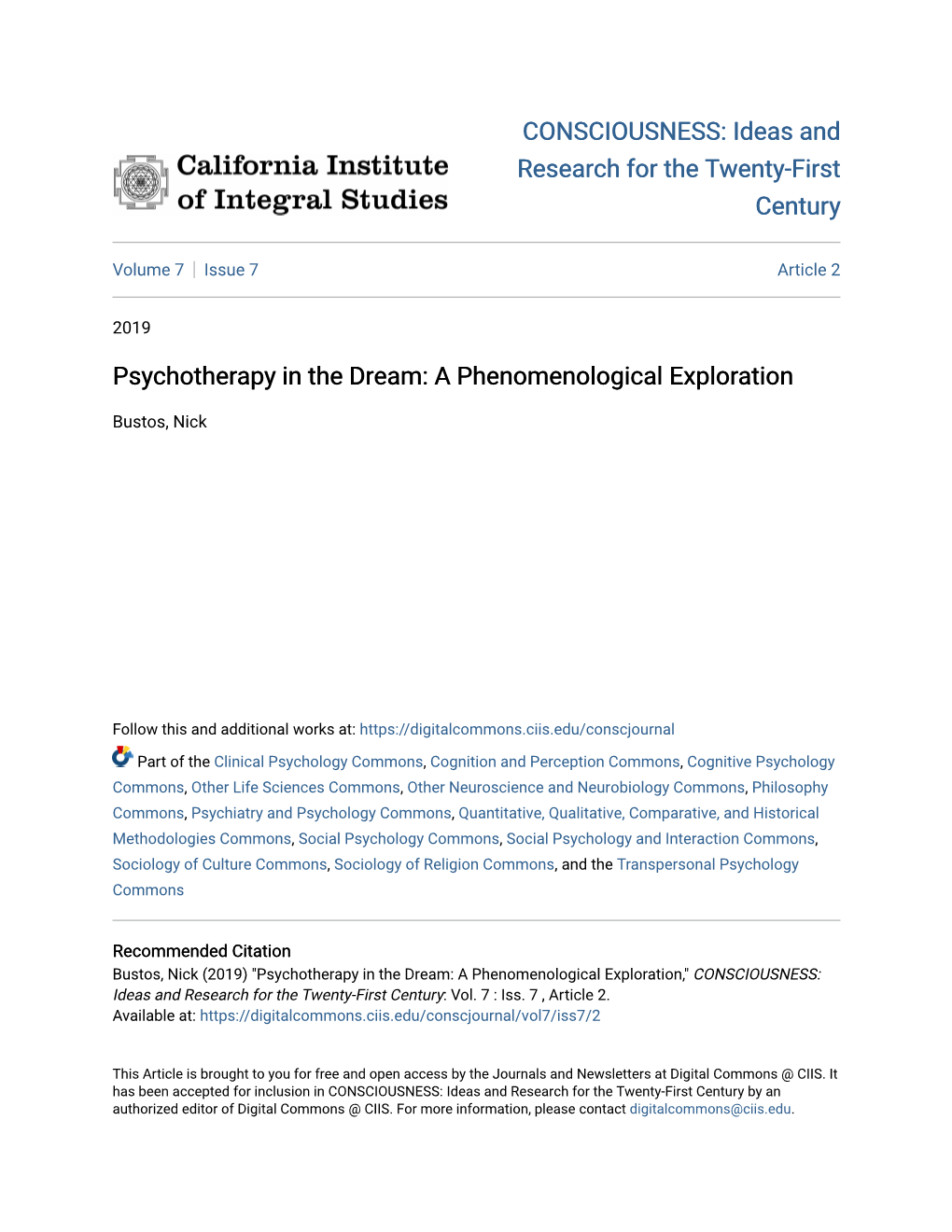 Psychotherapy in the Dream: a Phenomenological Exploration