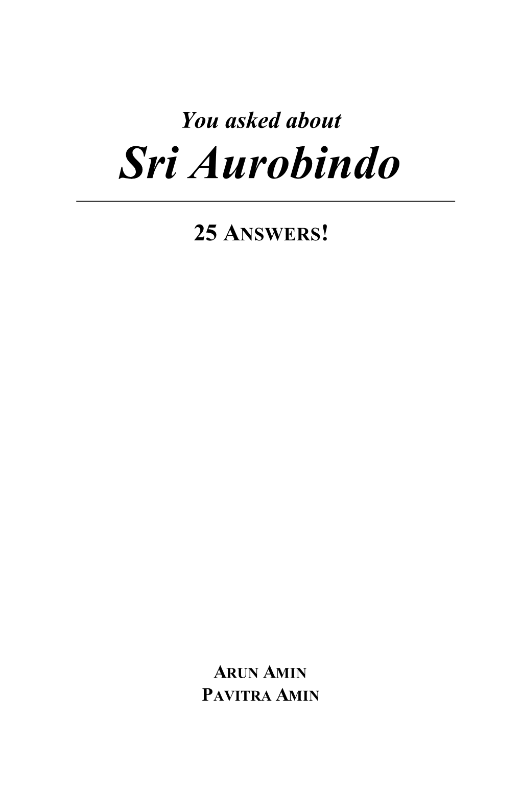 Sri Aurobindo