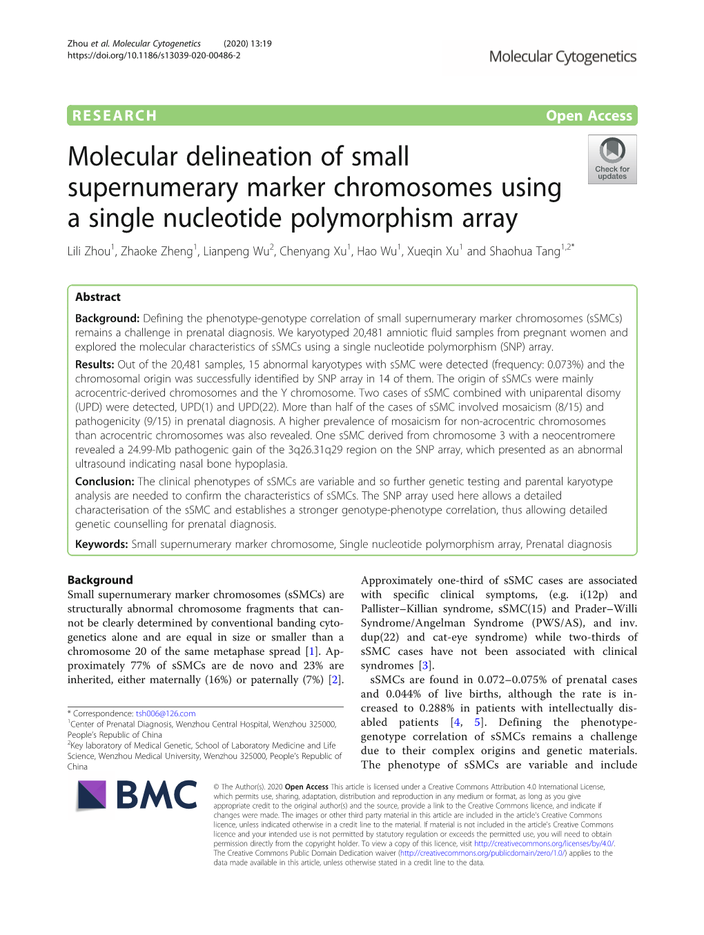 Molecular Delineation of Small Supernumerary Marker