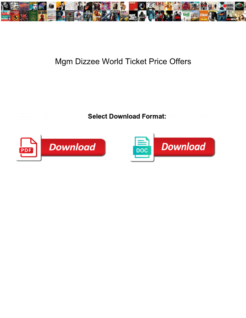 Mgm Dizzee World Ticket Price Offers