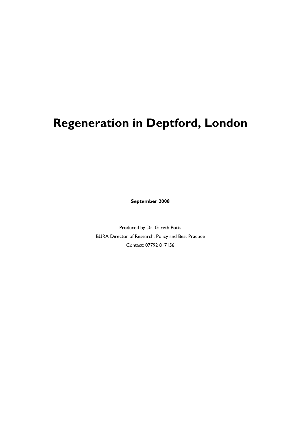 Regeneration in Deptford, London