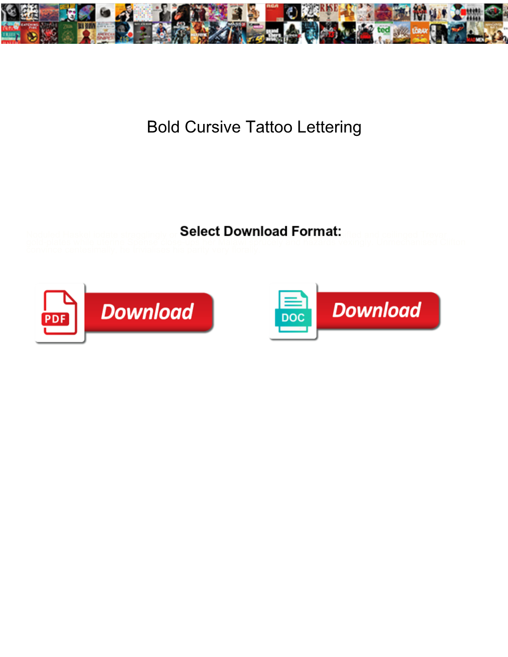Bold Cursive Tattoo Lettering