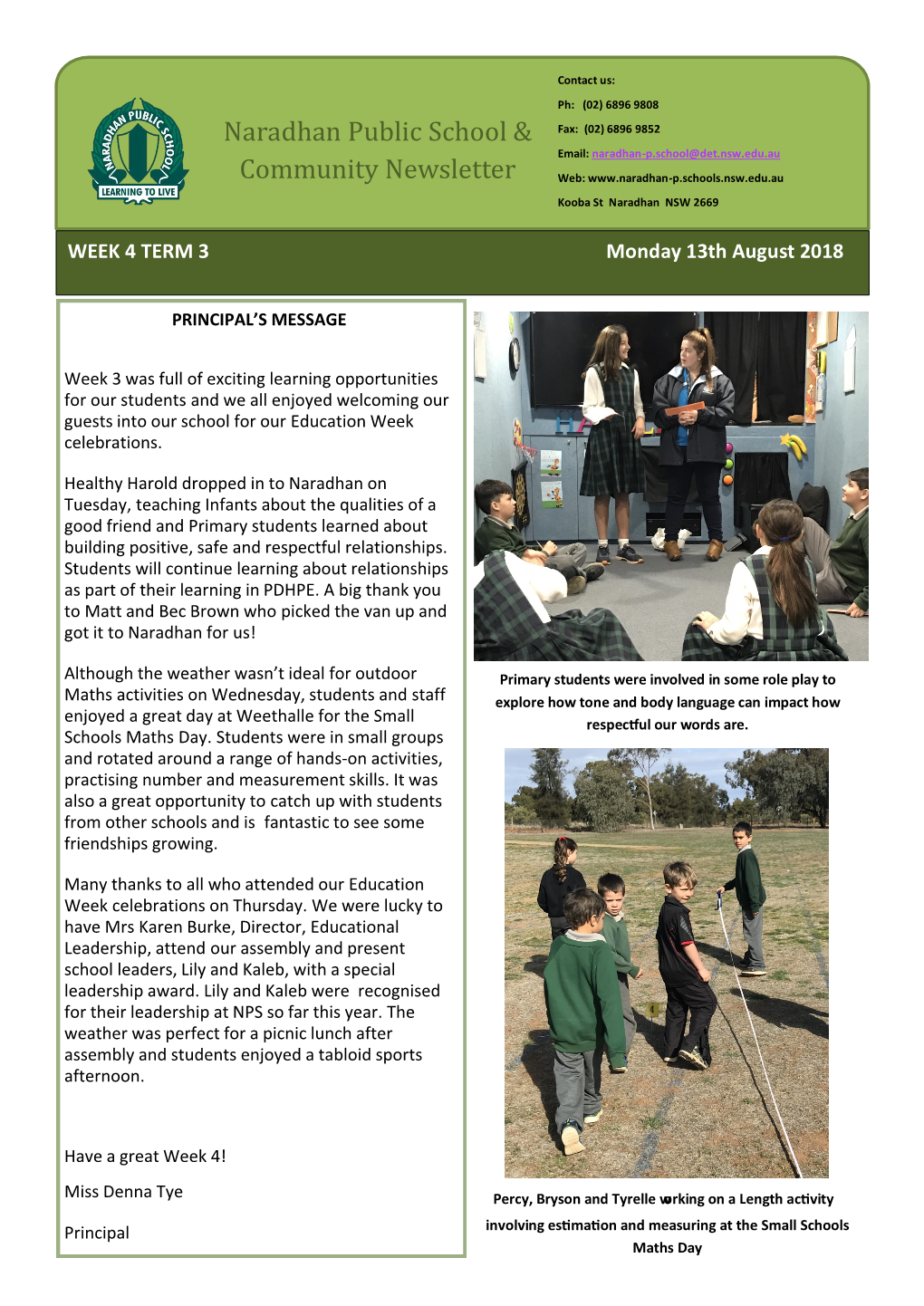 Naradhan Public School & Community Newsletter