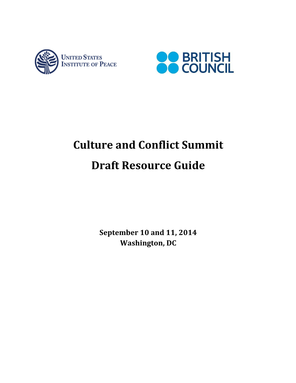 Culture and Conflict Summit Draft Resource Guide