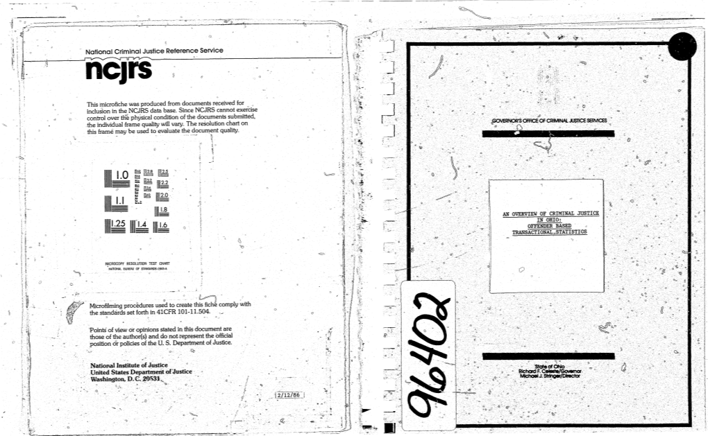 Overview of Criminal Justice in Ohio