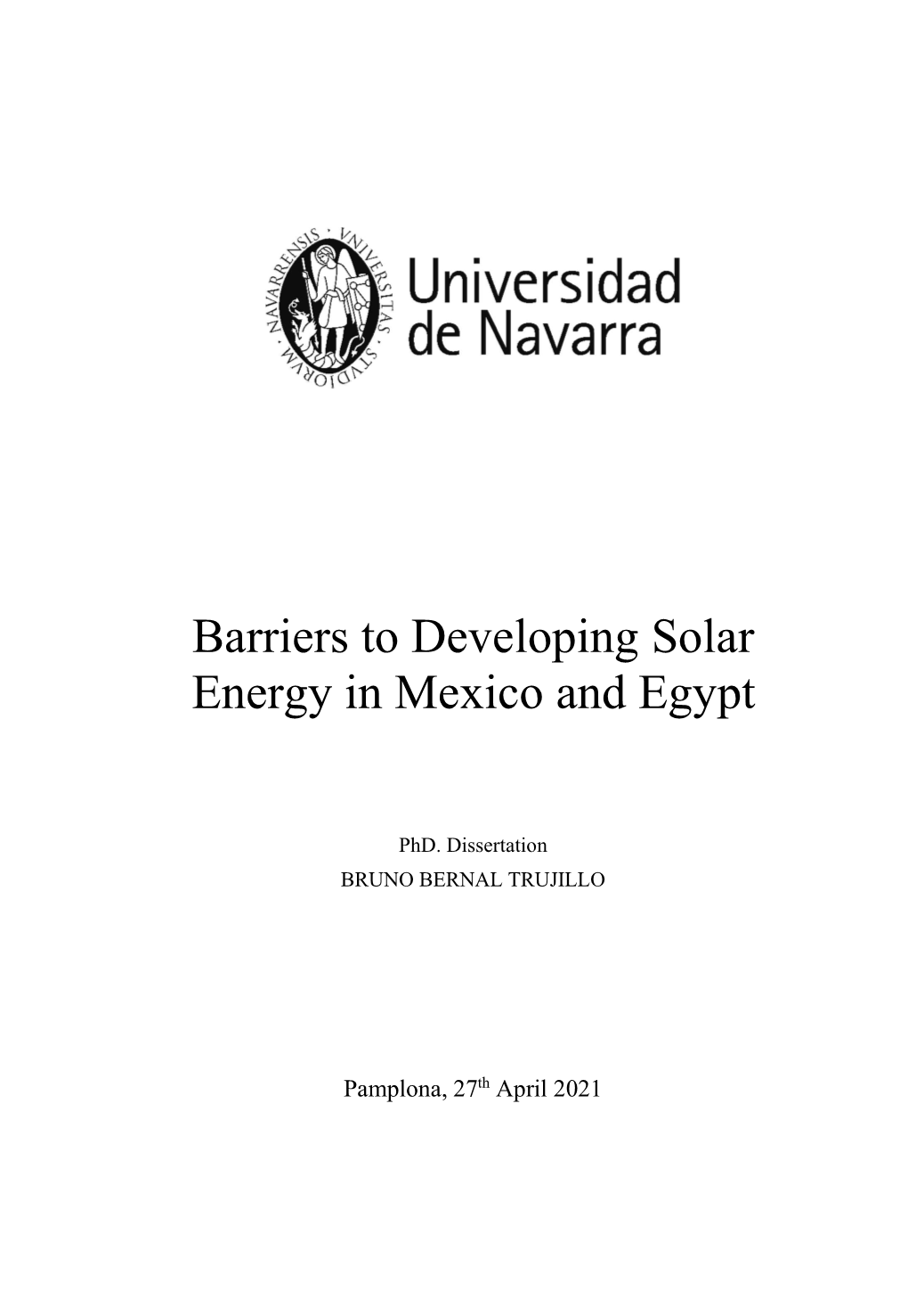 Barriers to Developing Solar Energy in Mexico and Egypt