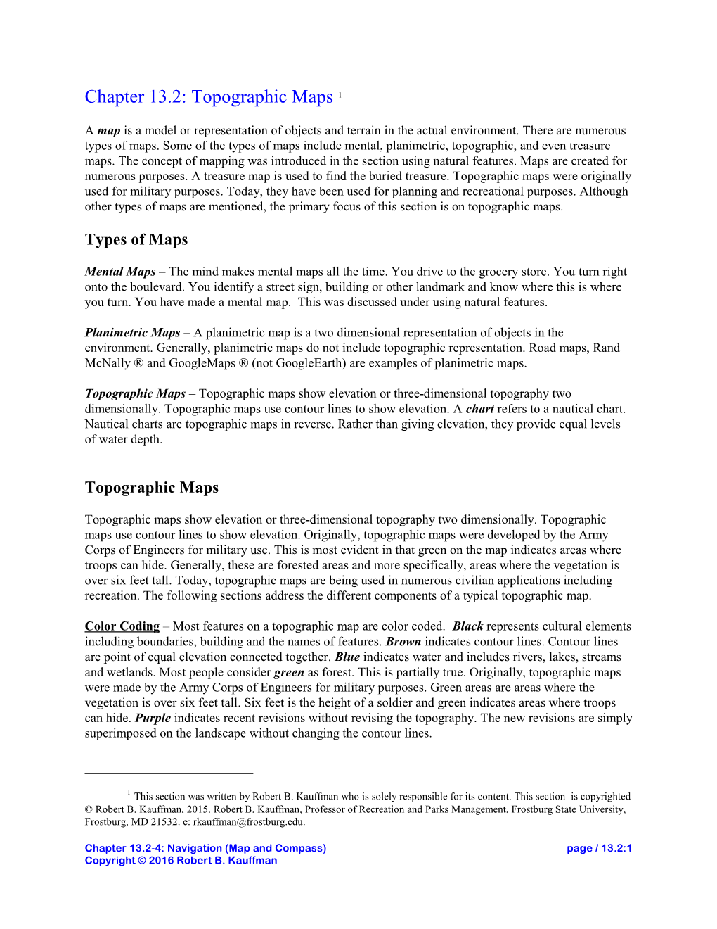 Chapter 13.2: Topographic Maps 1