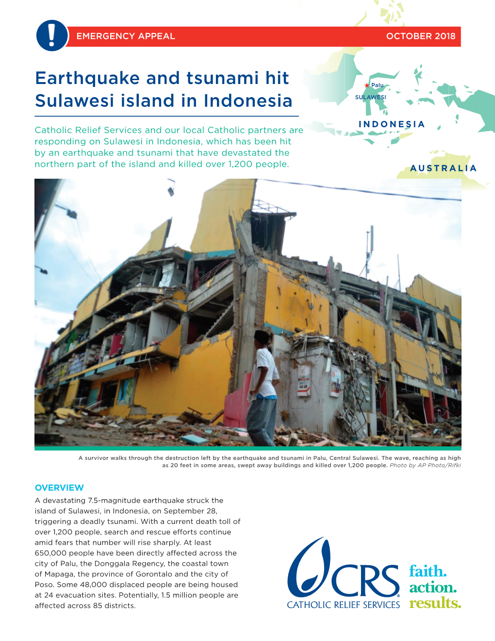 Earthquake and Tsunami Hit Sulawesi Island in Indonesia