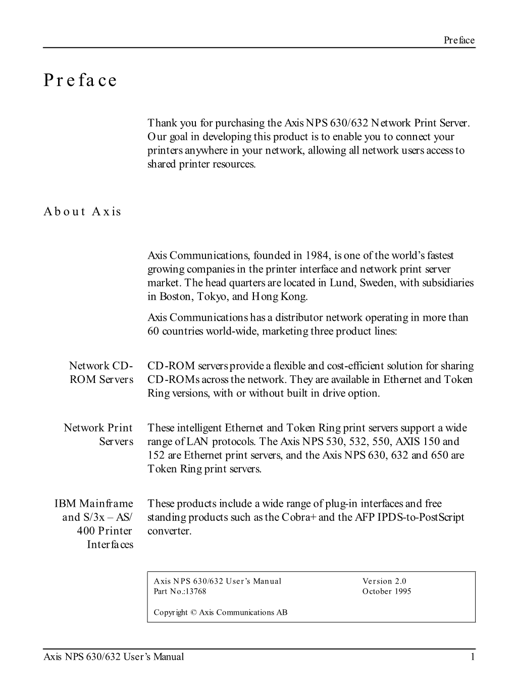 AXIS NPS 630/632 User's Manual