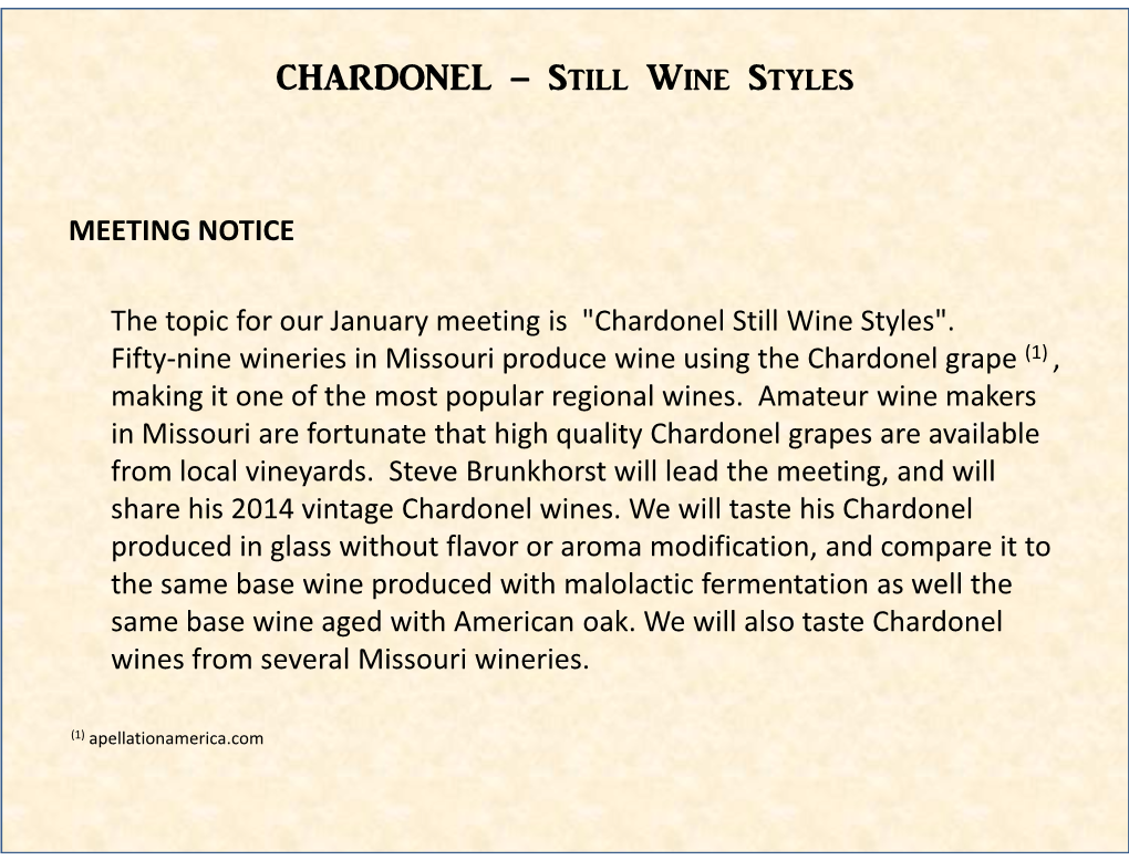 CHARDONEL – Still Wine Styles