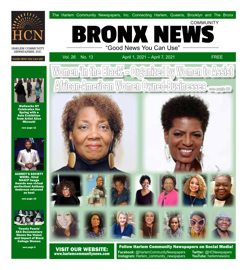 Women ‘In the Black’ – Organized by Women to Assist African-American Women Owned-Businesses See Page 12