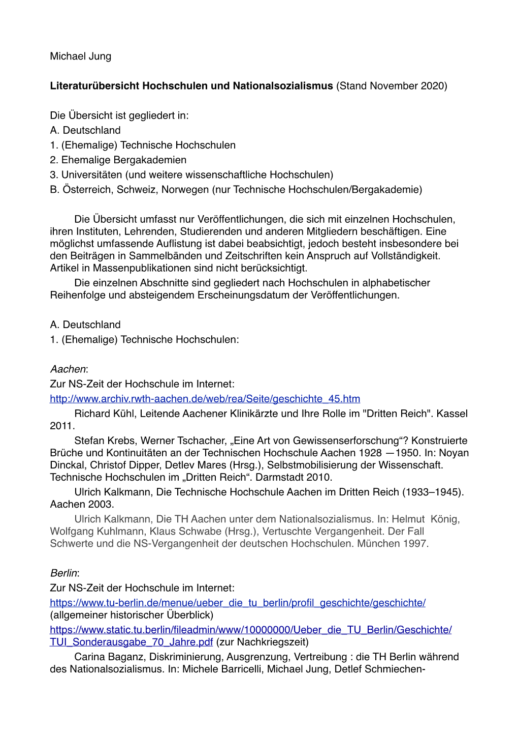 Literaturübersicht Hochschulen Und Nationalsozialismus (PDF)