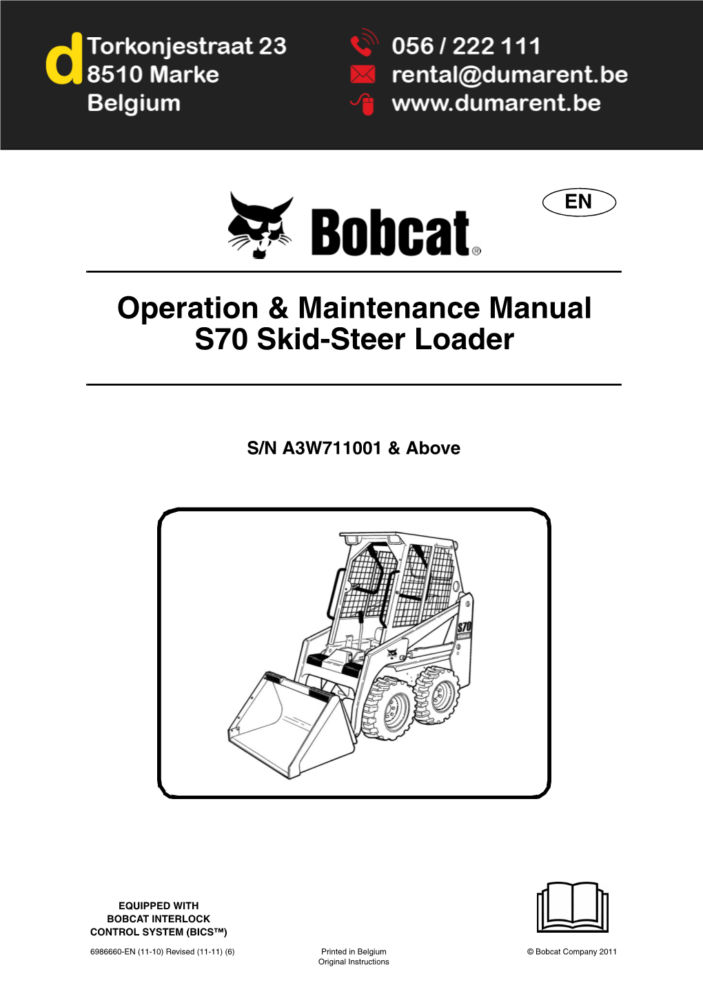 Bobcat S70 Operator Manual