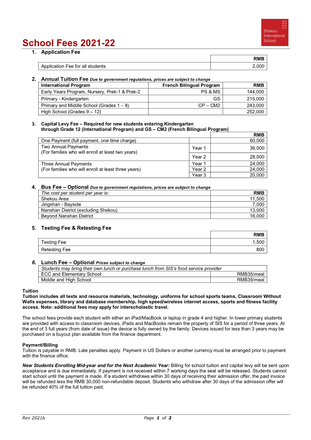 School Fees 2021-22 1