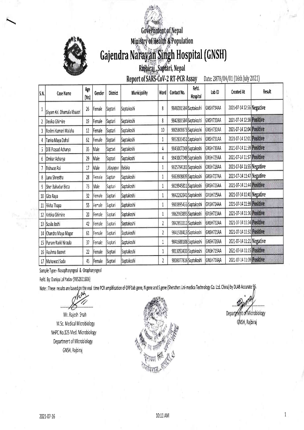 Hospital (GNSH) Nepal