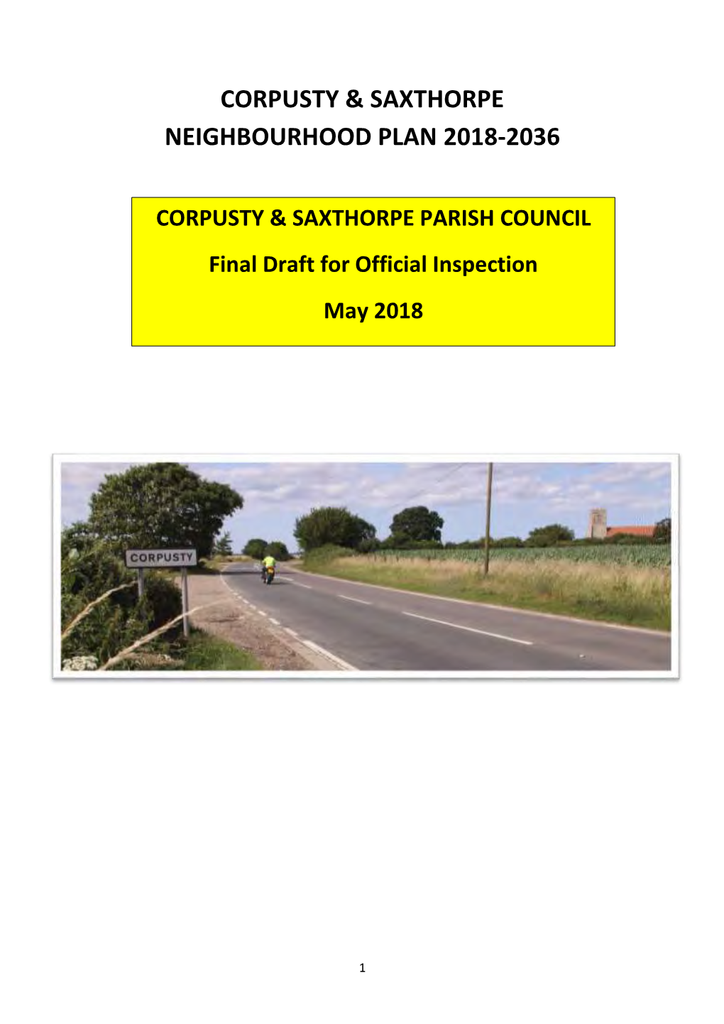 Corpusty and Saxthorpe Submission Version Neighbourhood Plan June