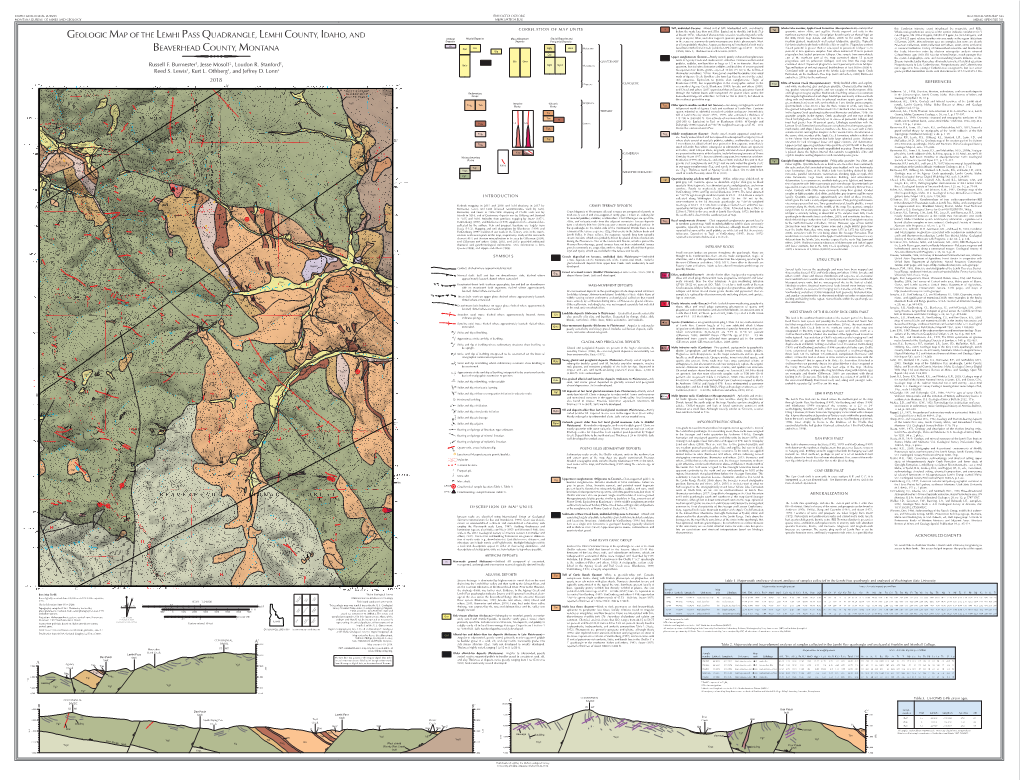 Geologic Map of the Lemhi Pass Quadrangle, Lemhi County, Idaho