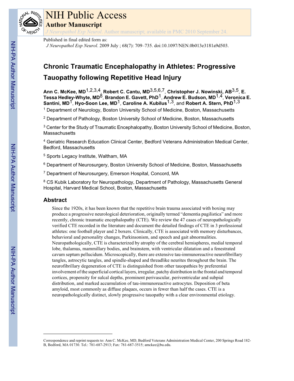 NIH Public Access Author Manuscript J Neuropathol Exp Neurol