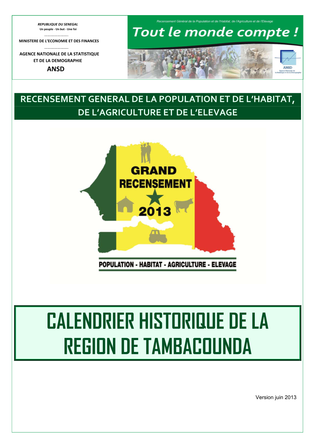 Calendrier Historique De La Region De Tambacounda