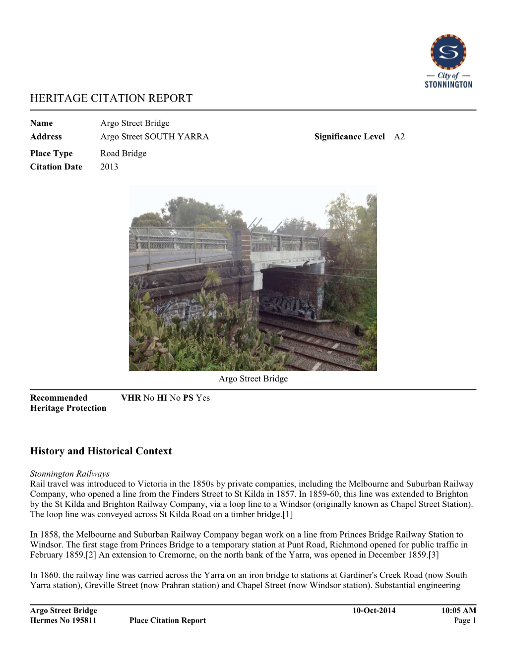 Heritage Citation Report