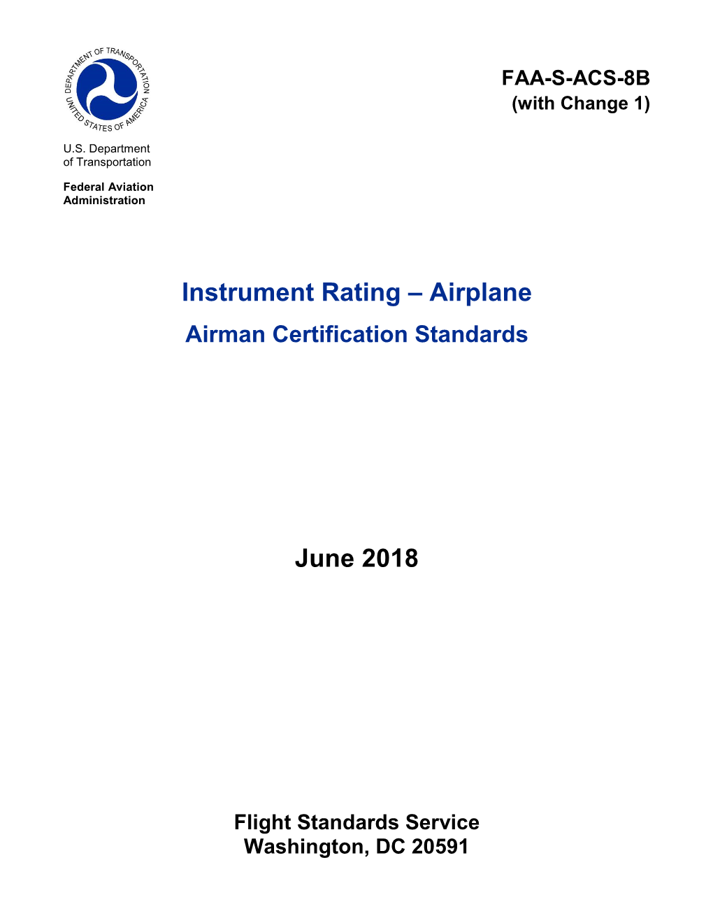 Instrument Rating ‒ Airplane Airman Certification Standards