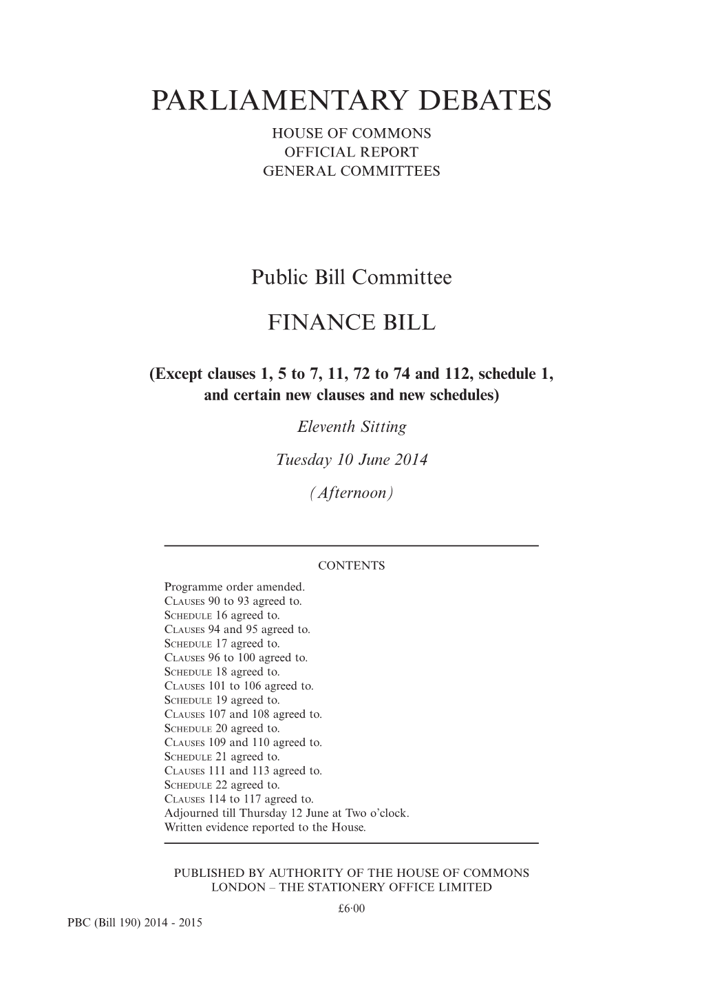 Parliamentary Debates House of Commons Official Report General Committees