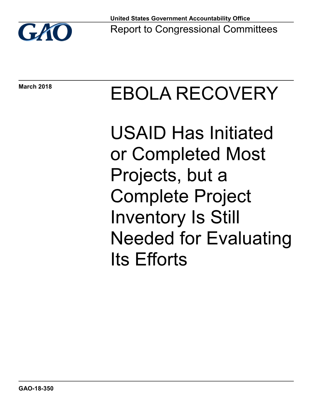 Gao-18-350, Ebola Recovery