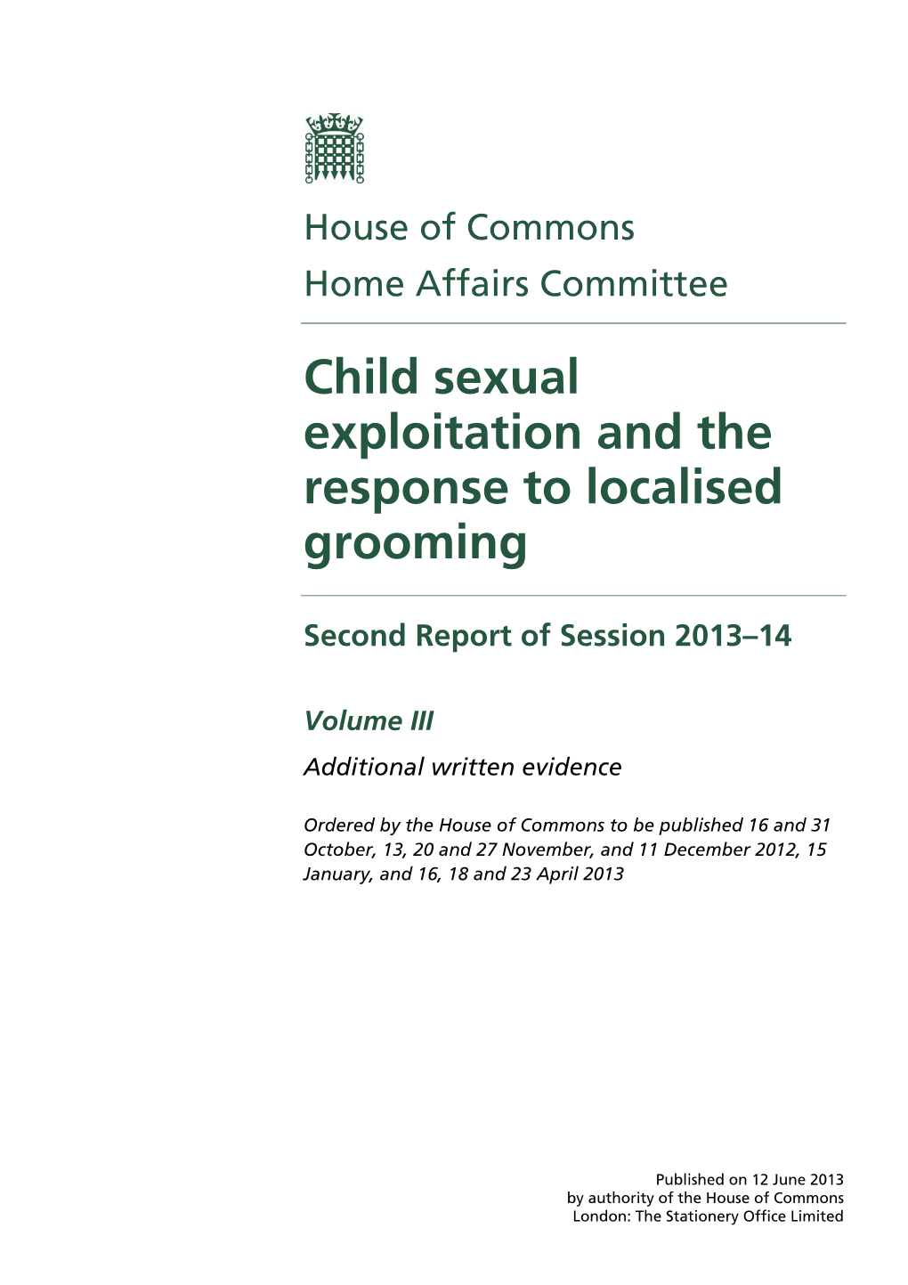 Child Sexual Exploitation and the Response to Localised Grooming