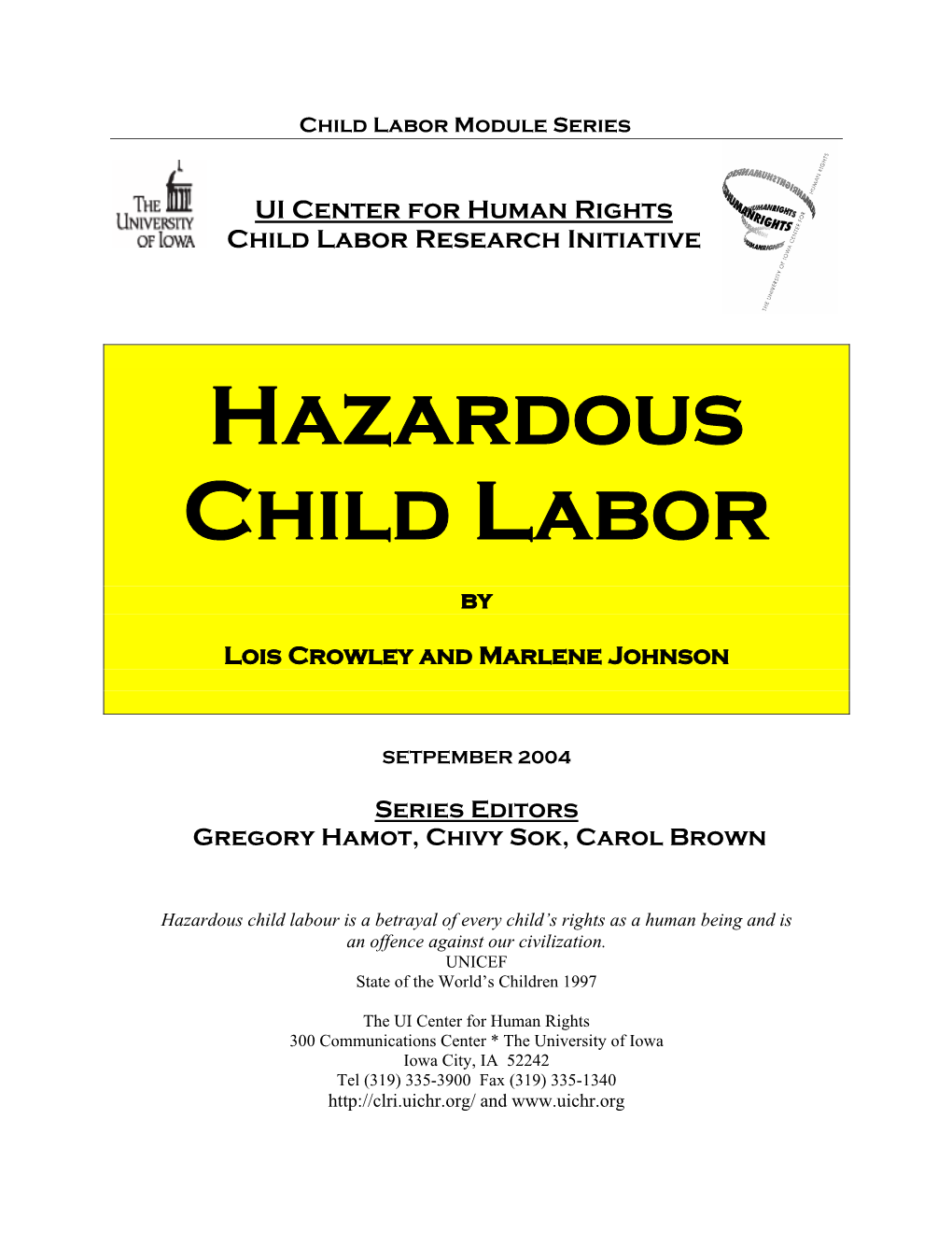 Hazardous Child Labor