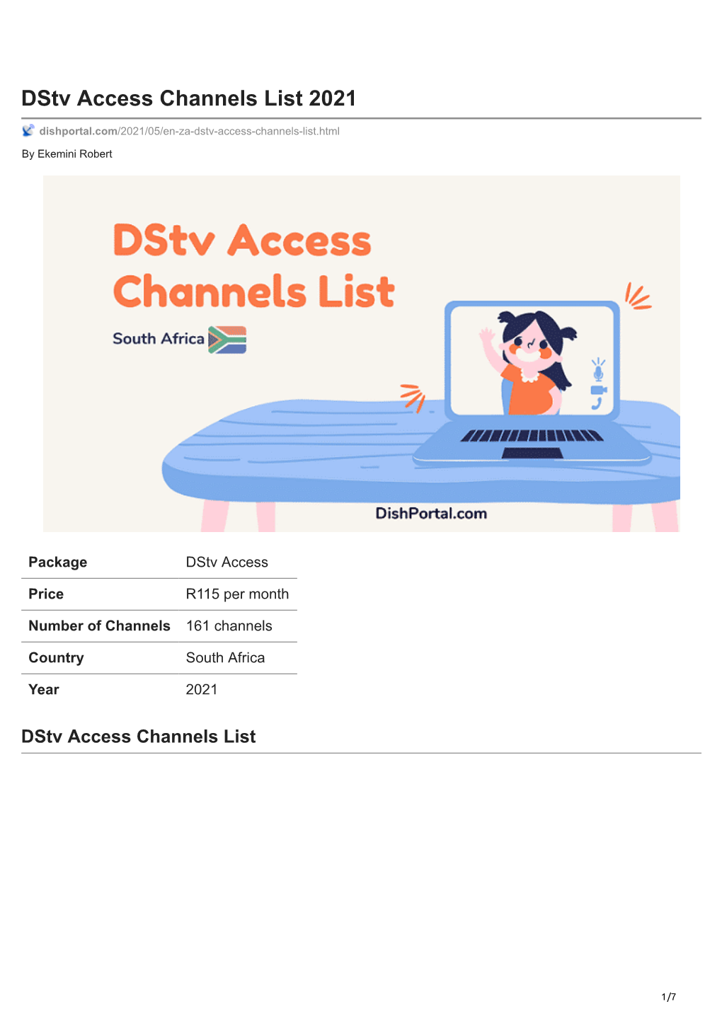 Dstv Access Channels List 2021