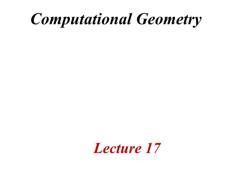 Computational Geometry: 1D Range Tree, 2D Range Tree, Line