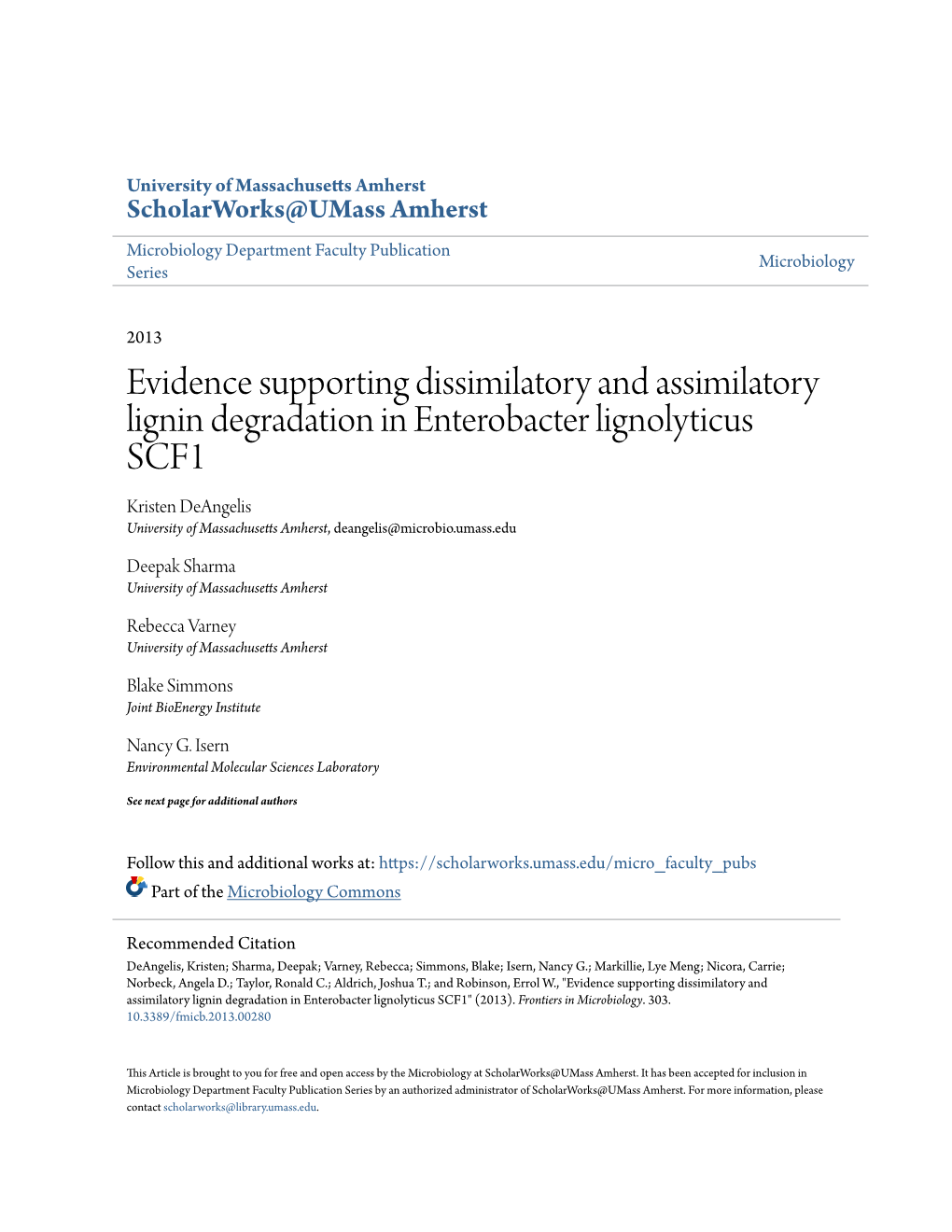 Evidence Supporting Dissimilatory And