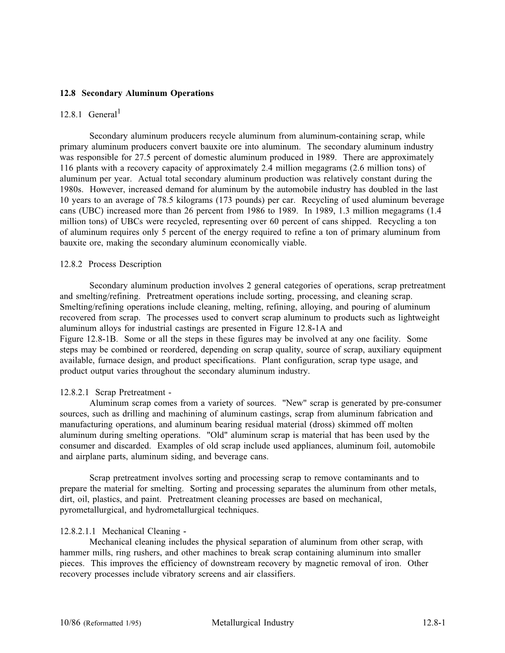 AP-42, CH 12.8: Secondary Aluminum Operations