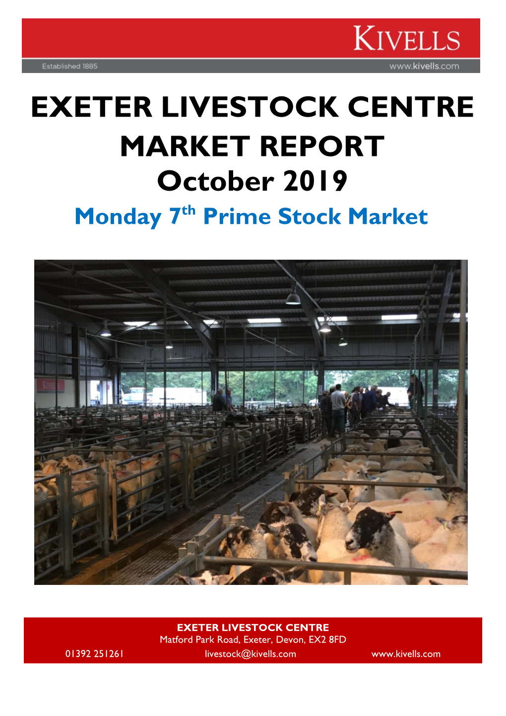 EXETER LIVESTOCK CENTRE MARKET REPORT October 2019