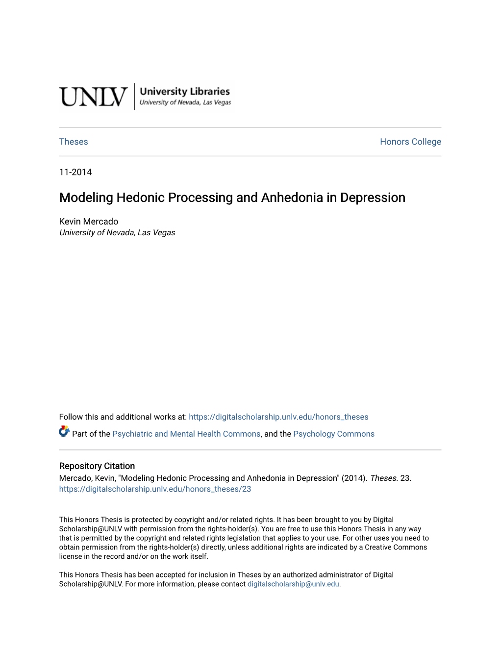 Modeling Hedonic Processing and Anhedonia in Depression