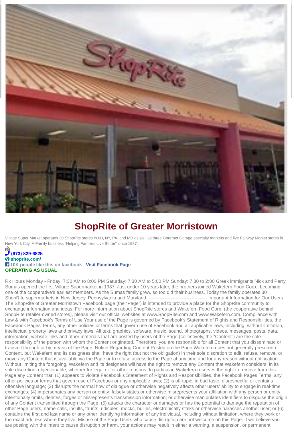 Shoprite of Greater Morristown