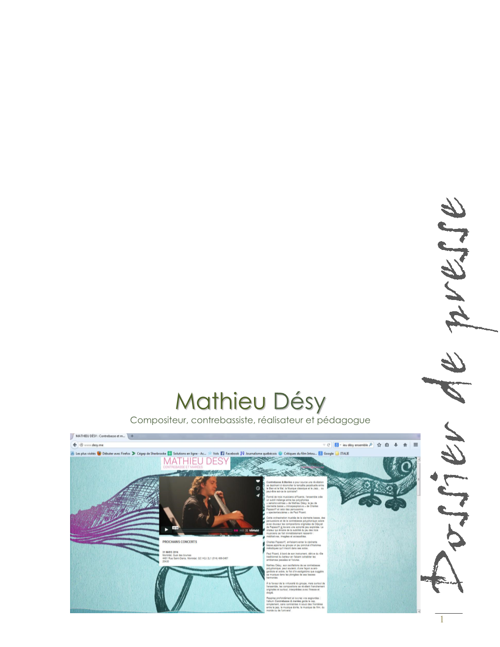 Dossier De Presse Mathieu Désy