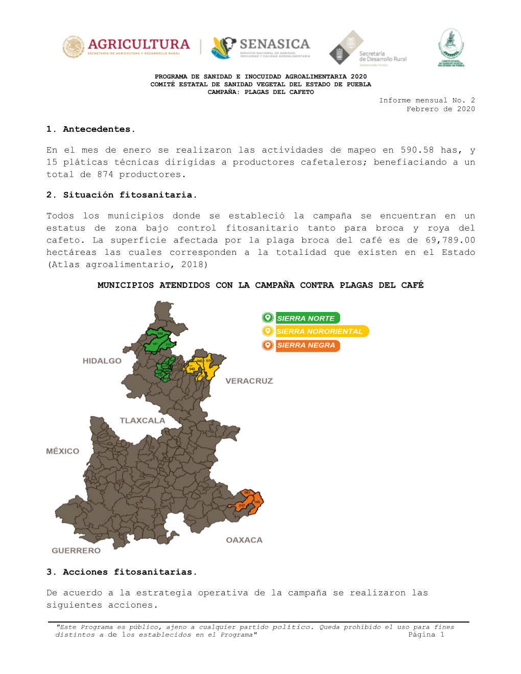 1. Antecedentes. En El Mes De Enero Se Realizaron Las Actividades De