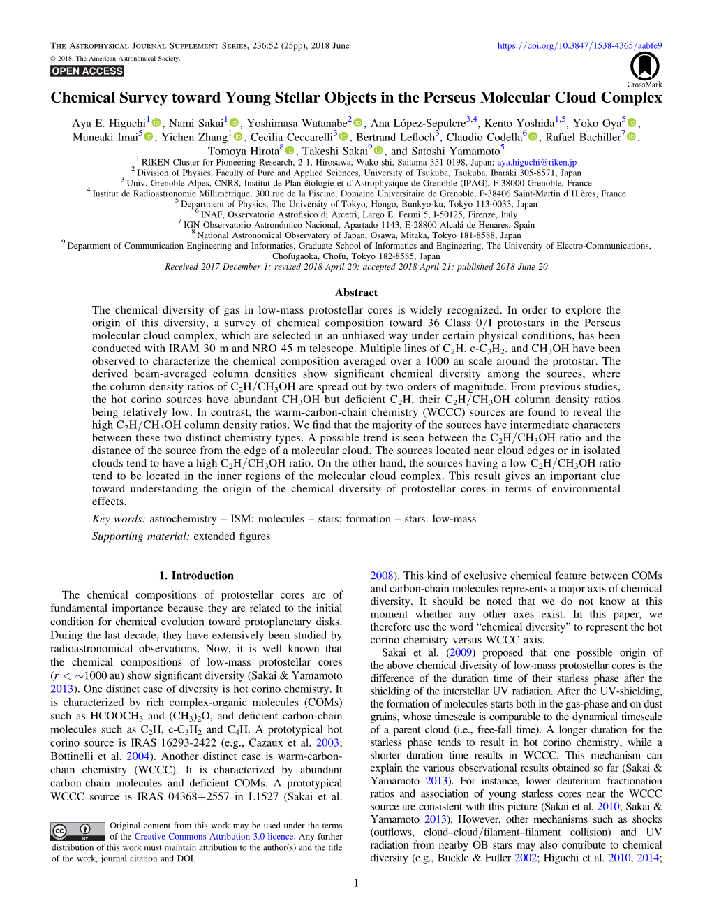 Chemical Survey Toward Young Stellar Objects in the Perseus Molecular Cloud Complex