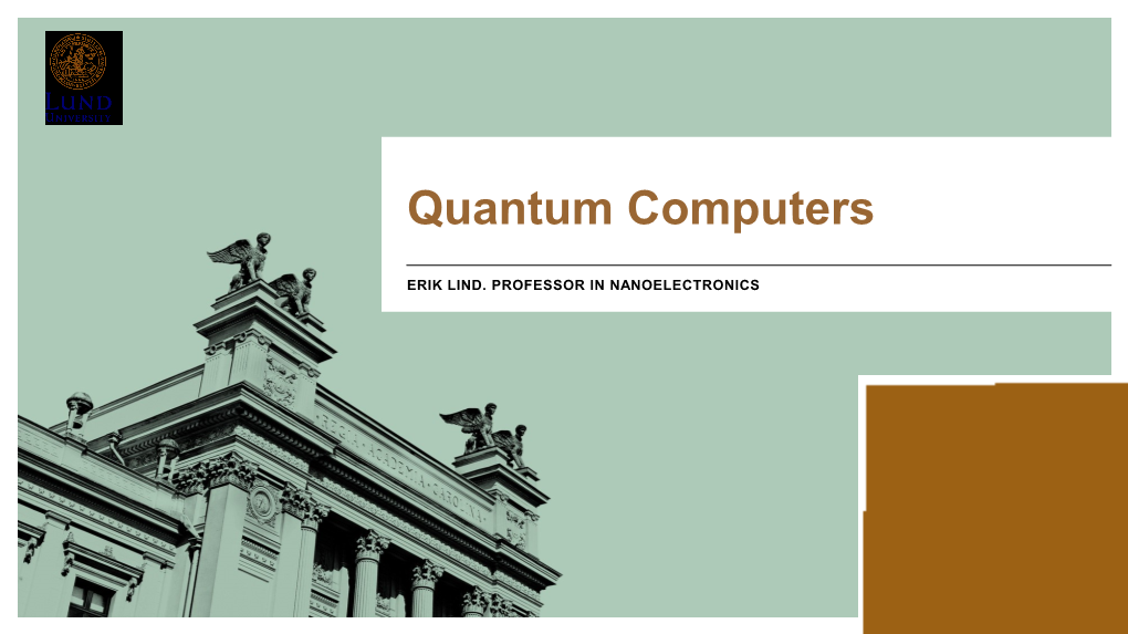 Quantum Computers