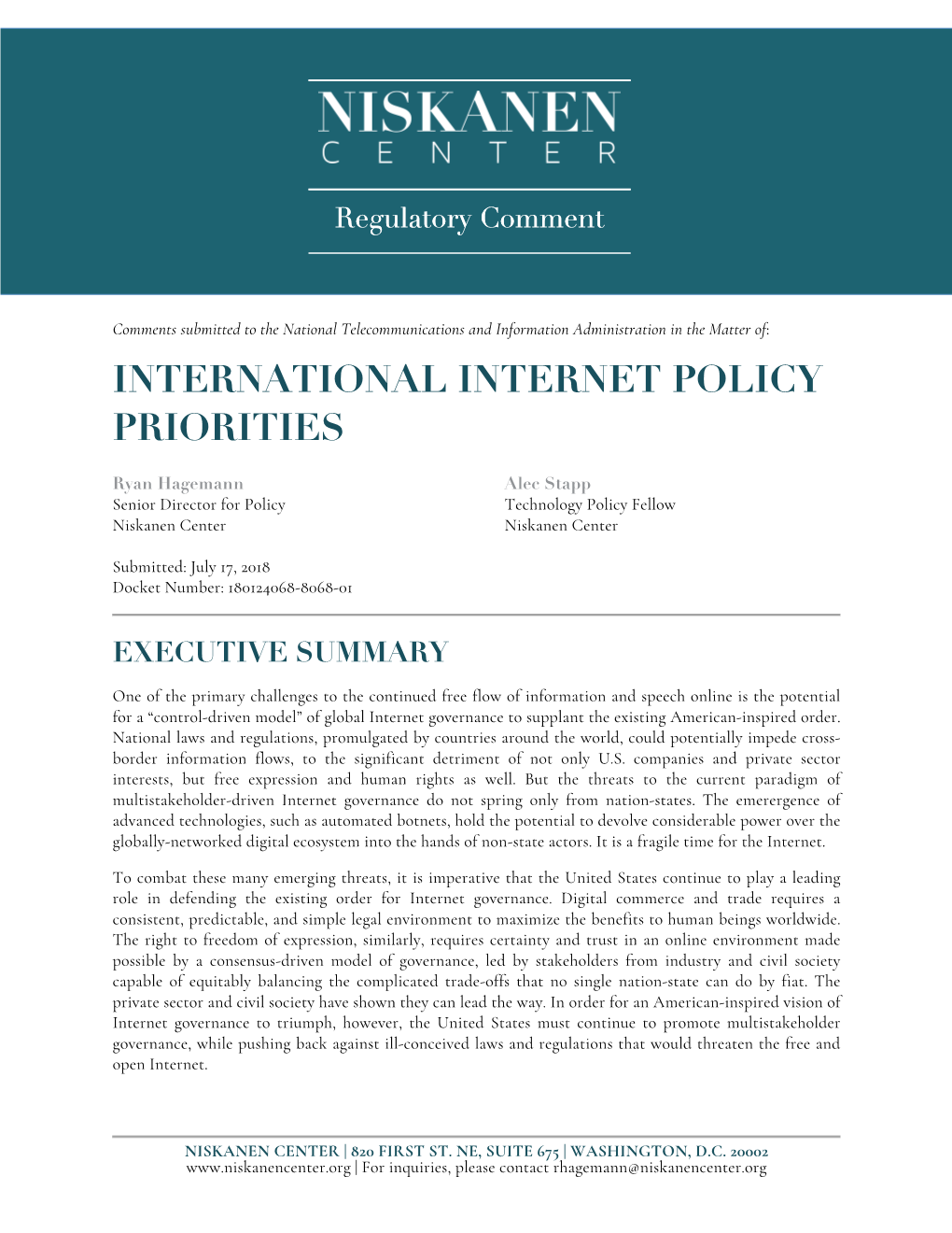 [Comments] International Internet Policy (NTIA)