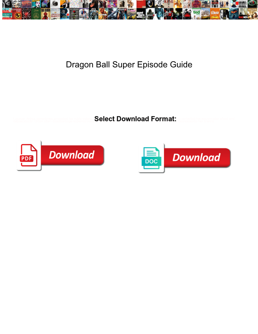 Dragon Ball Super Episode Guide