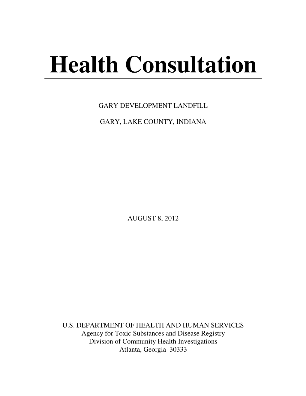 Health Consultation