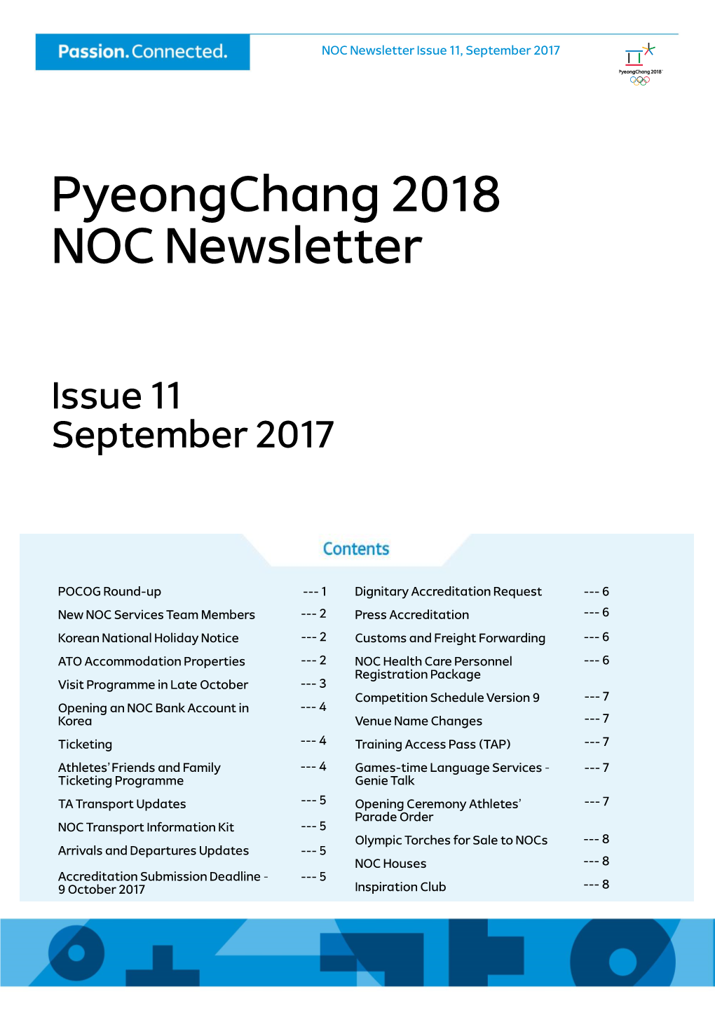 Pyeongchang 2018 NOC Newsletter