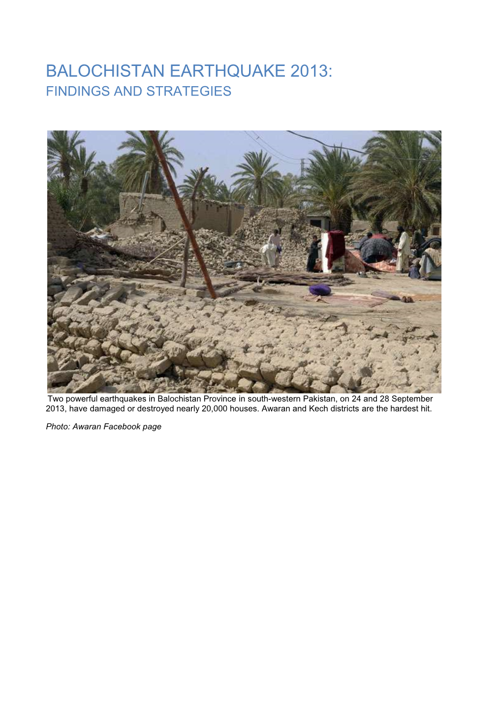 Balochistan Earthquake 2013 Report 23