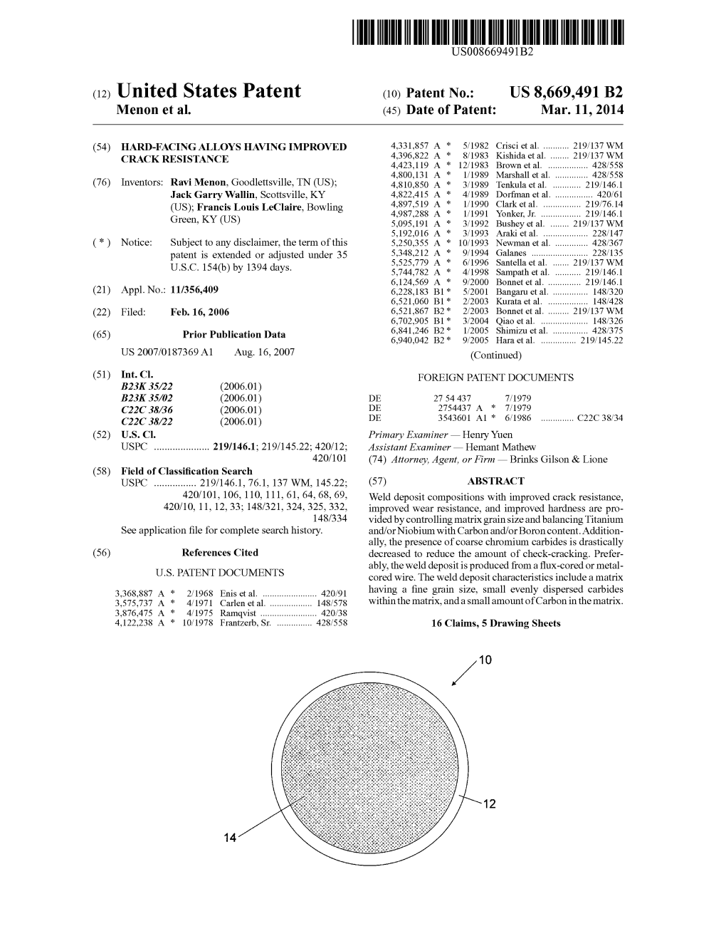 (12) United States Patent (10) Patent No.: US 8,669,491 B2 Menon Et Al