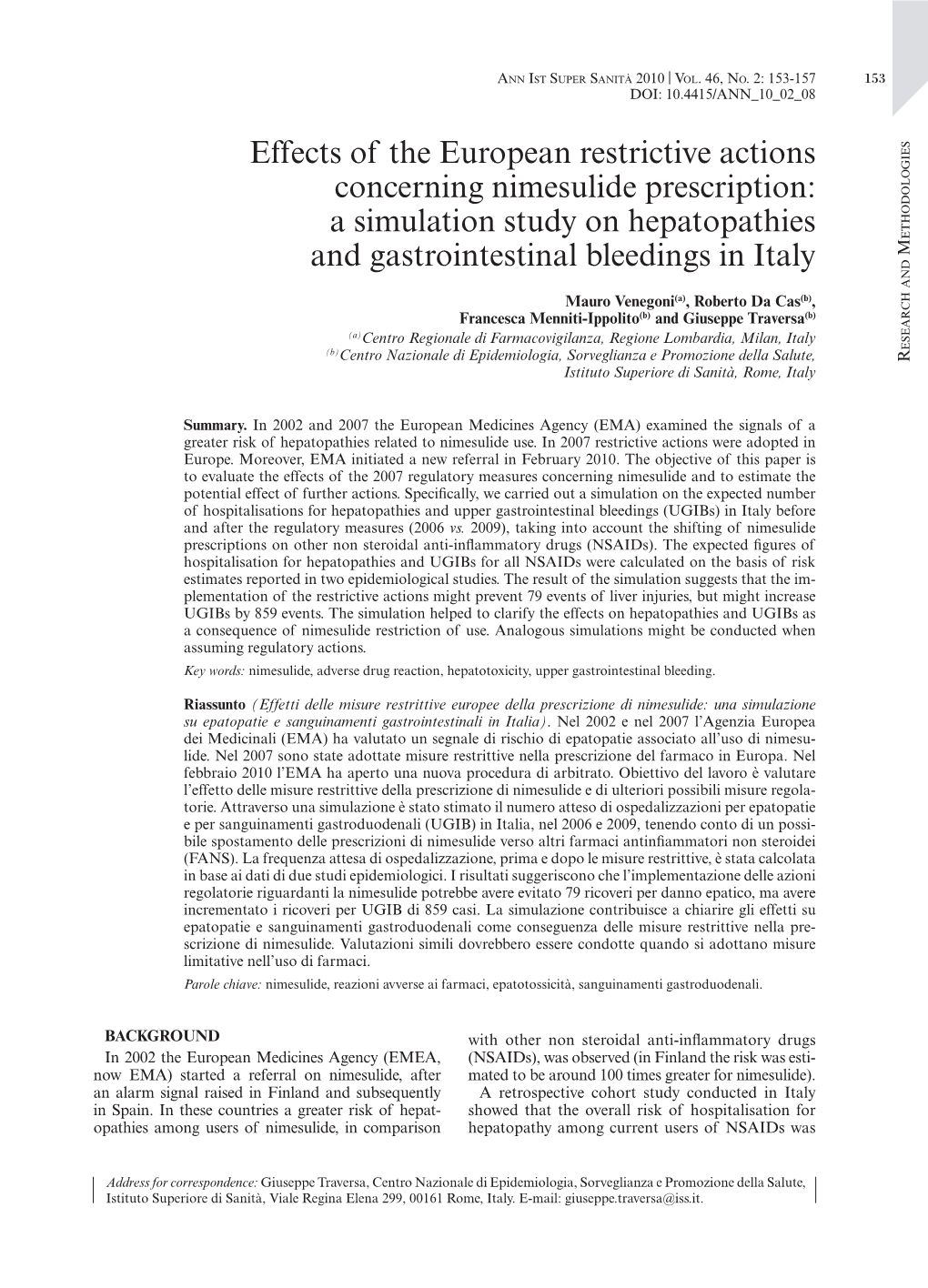 Effects of the European Restrictive Actions Concerning Nimesulide Prescription